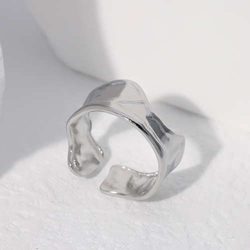 Cross-border European and American style stainless steel open ring for women irregular ins style simple ring non-fading titanium steel ring