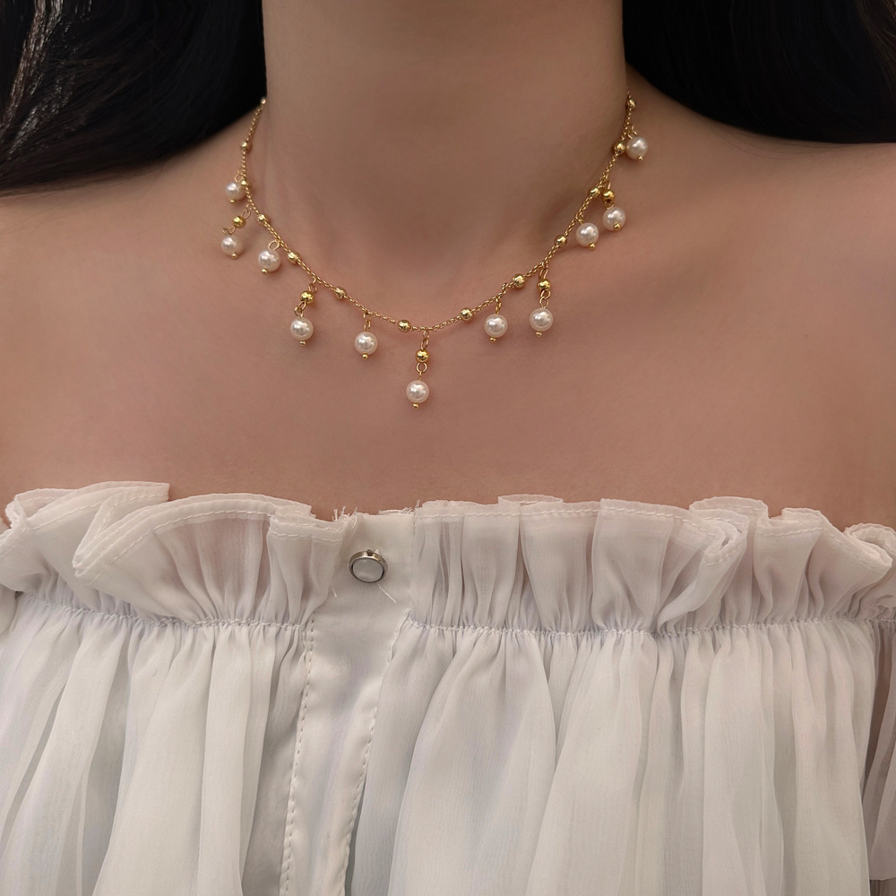 12g Weight Modern Style Geometric Freshwater Pearl Necklace