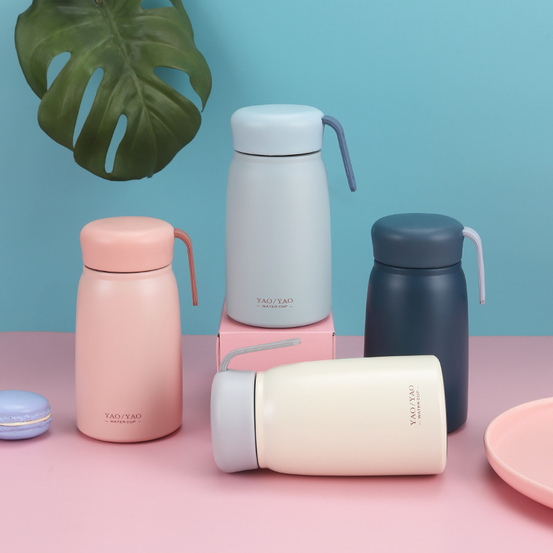 Meike Cup Stainless Steel Insulated Cup Portable Mini Pocket Cup Macaron Compact Student Water Cup Directly Supplied by Manufacturer