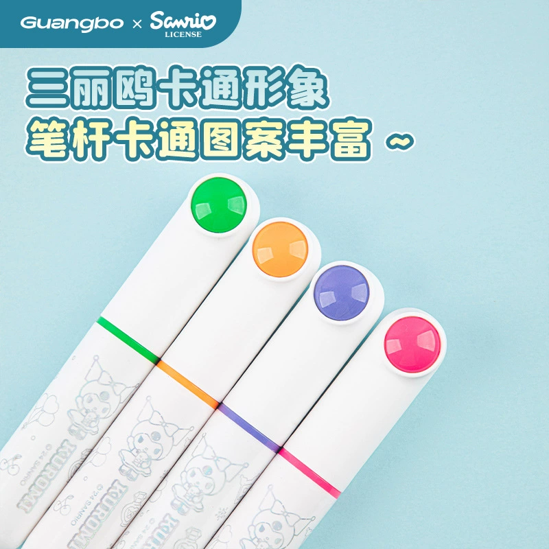 Хайлайтер Guangbo Sanrio Kurome, 4-цветный с косым наконечником, субмаринный дизайн