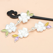 旗袍盘扣扣子复古手工编织珍珠玫瑰填芯花扣唐装汉服装饰纽扣配件