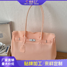 跨境果冻包女2026夏季新款手提单肩包大容量日常通勤质感托特包