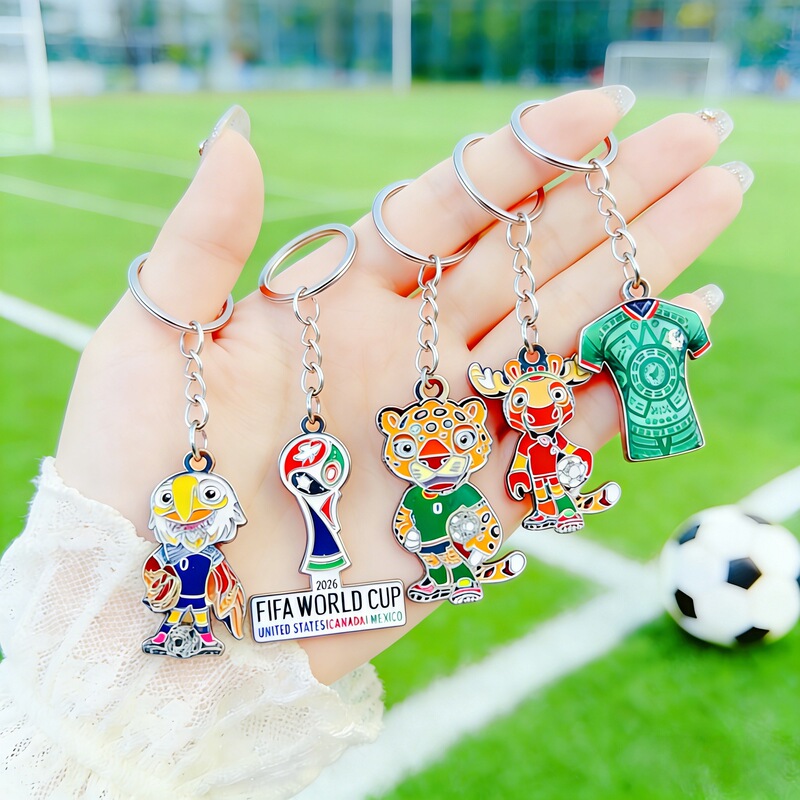 2026 New Model World Cup in North America and the Caribbean Merchandise World Cup Mascot Pendant Keychain Football Pendant Souvenir 2026 New Model World Cup in North America and the Caribbean Merchandise World Cup Mascot Pendant Keychain Football Pendant Souvenir