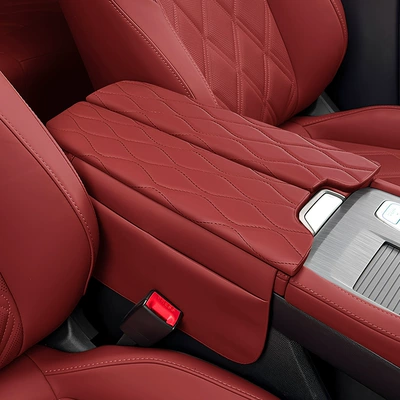 Suitable for Changan Cs75Plus Armrest Box Protective Pad Special Central Armrest Cover Heightening Pad Leather Protective Cover (Armrest box pad) - 26-models-of-changan-cs75plus-lava-red
