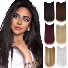 新款假发化纤鱼线发帘假发片长直发无痕接发片接发26英寸外贸批发