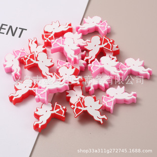 Valentine's Day Cupid silicone beads DIY perforated loose beads jewelry accessories
