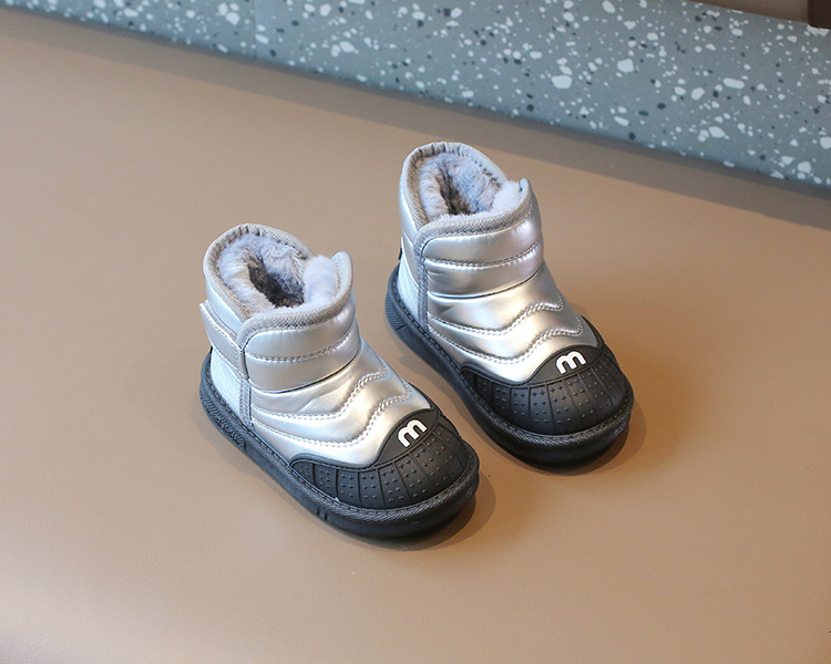 Children's Snowy Boots 2023 Winter Girls' Cotton Boots Warm and Waterproof Boys' Short Boots with Plush and Thickened_voghion.com