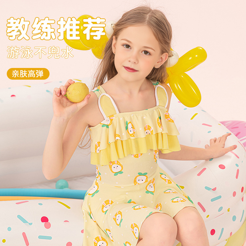 Traje de baño para niños Moda para niñas Vestido de princesa de dibujos animados Estilo 2025 Nuevo traje de baño de una pieza de aguas termales para niños