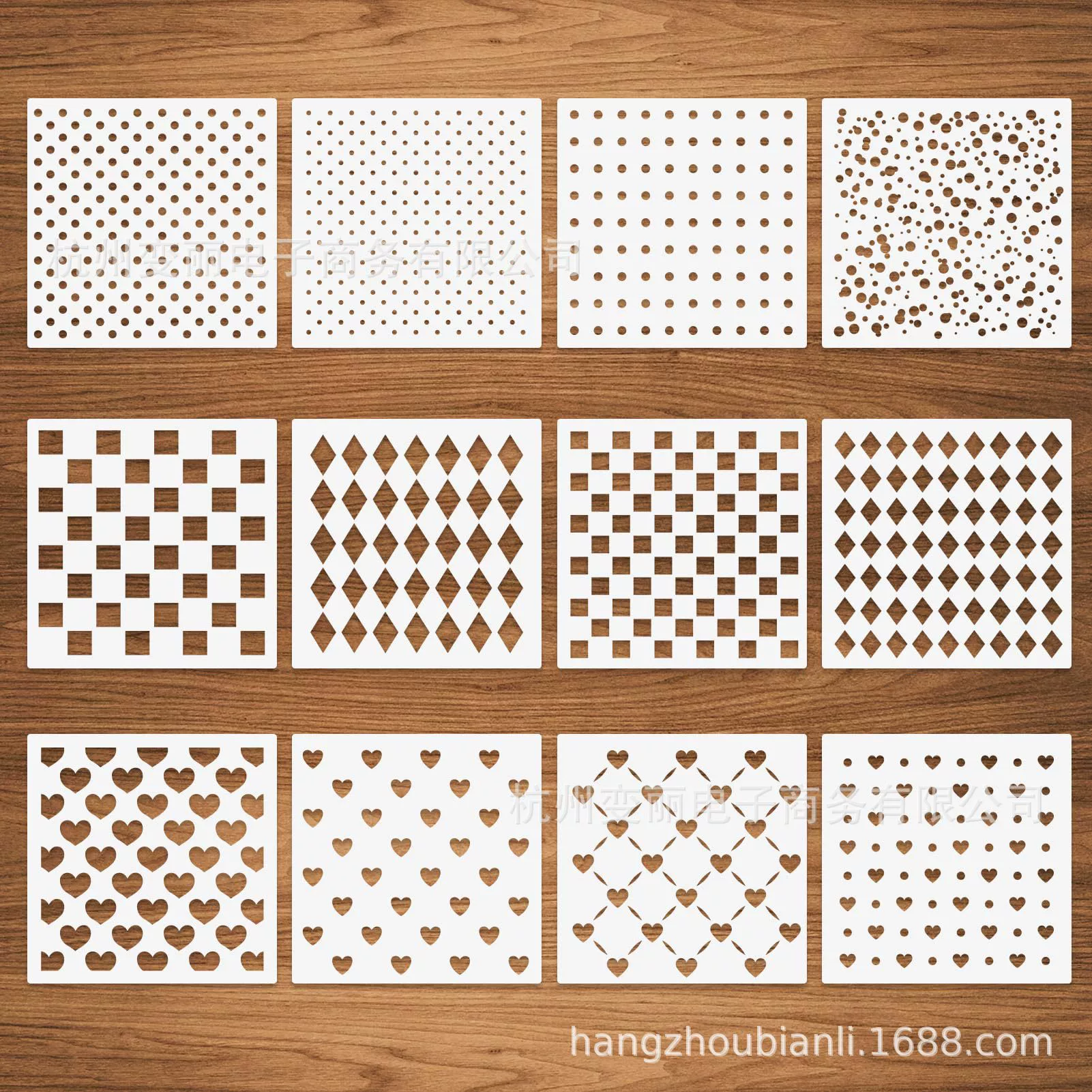 Набор из 12 предметов 6 дюймов 15 см Горячая продажа трансграничная живопись шаблон ПЭТ экологически чистый материал DIY торт кофе полый рисунок