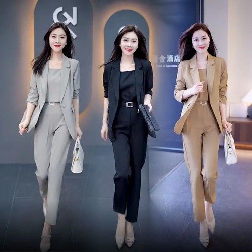 2025 Spring Collection New Elegant Youthful Casual Fashion Set Women's Stylish Suit Professional Suit Suit Set of Three