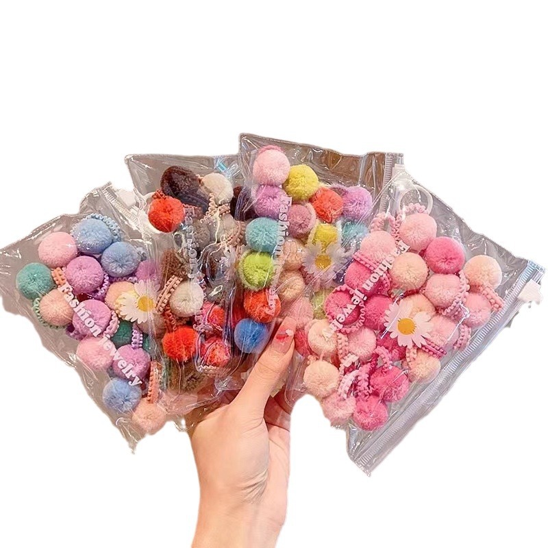 Bola de pelo del pulgar banda de pelo banda de goma Linda corbata de pelo de las niñas no duele el pelo Tamaño pequeño cuerda de pelo accesorios para el cabello tocado