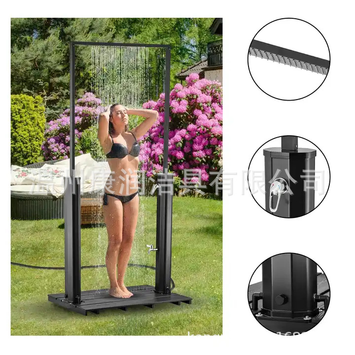 Ducha solar tipo puerta exterior, ducha de piscina, capacidad de 40 litros, disfrute de duchas multipersonales