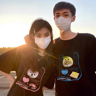 Summer Pure Cotton Short-Sleeved T-Shirt Couple Wear Lazy Style Loose Niche Design Tops for Men and Women Student Trendy Brand Class Uniforms