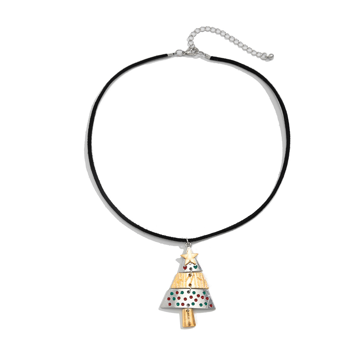 Weihnachtsbaum Anhänger Halskette Set Schmuck Geschenk Damen_voghion.com