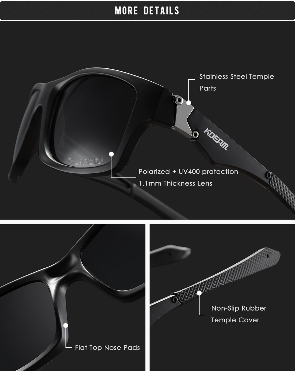 KDEAM nieuwe sportzonnebrillen voor heren en dames gepolariseerde zonnebril TR90 outdoor fietsbrillen KD0804_voghion.com