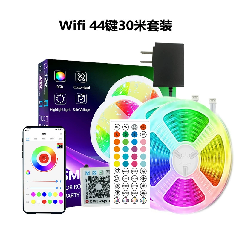 Светодиодная световая лента 24V 3535RGB, ультратонкий RGB-набор — длины 10–40 м, управление по Bluetooth/Wi‑Fi