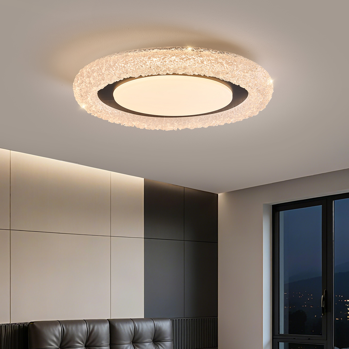 Luz de techo de dormitorio ligero de lujo italiano nuevo estilo simple de resina atmosférica creativa dormitorio principal lámpara de sensación avanzada 255L