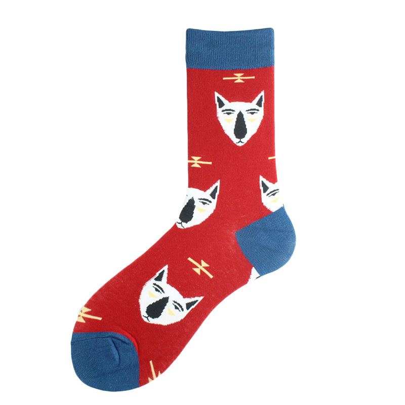 2025d Shark Bee Beast Men's Trendy Zebra Pattern Animal Mid-Calf Socks_voghion.com