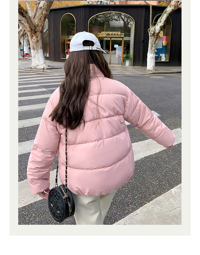 Women's Down Coat Winter Cotton Jacket Standing Collar Loose Fit_voghion.com