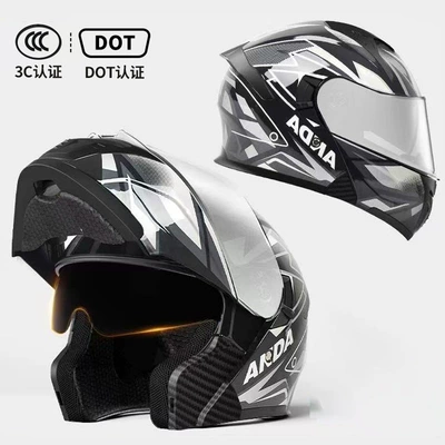 Helmets for All Seasons, Electric – Motosiklet kaskı (dəbilqə) - white-warcraft-dot3c-certification-silver-plated-mirror-high-definition-mirror-m54-56-head-circumference