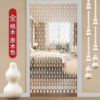 桃木葫芦门帘水晶珠帘隔断玄关客厅卧室卫生间对门挂帘免打孔