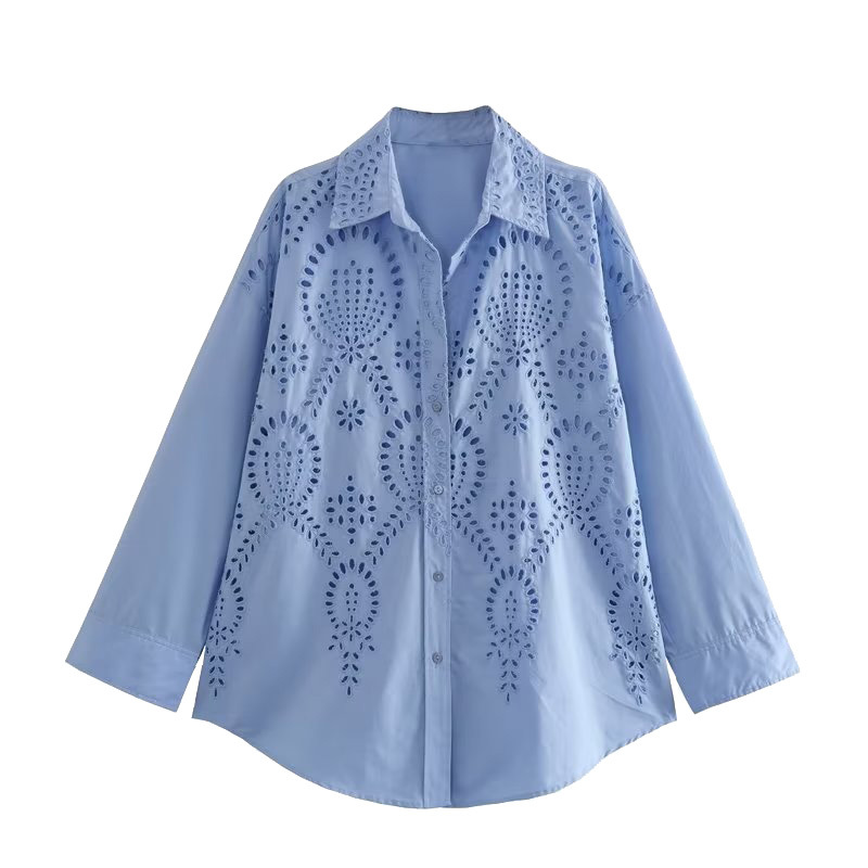 Regular Sleeve Sleeve Type Polyester Fabric Type Regular Top Length Wholesale Women's Streetwear Solid Color Long Sleeve Printing Blouses