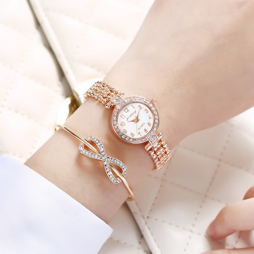 Tiktok mismo estilo pequeño dial reloj digital completo estudiante femenina estilo coreano simple moda novias correa de acero reloj de cuarzo para mujer