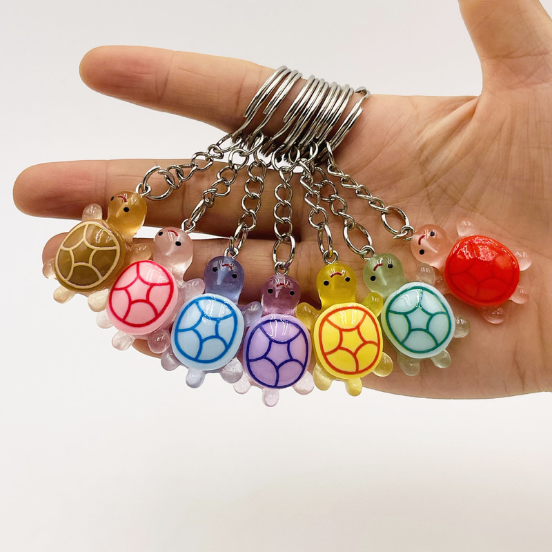 Creative Cartoon 3.3cm Turtle Keychain Resin Pendant Colorful Luminous Turtle Keychain Bag Pendant Gift Creative Cartoon 3.3cm Turtle Keychain Resin Pendant Colorful Luminous Turtle Keychain Bag Pendant Gift