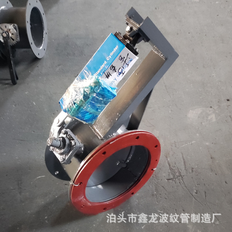 除尘风管圆形法兰式调风阀 烟道碳钢气动通风蝶阀dn300