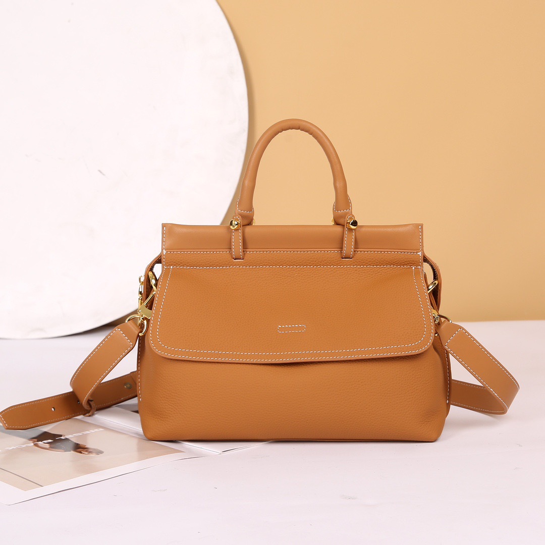 头层牛皮女士包袋单肩斜跨手提特色欧美气质跨境时尚通勤真皮盖头