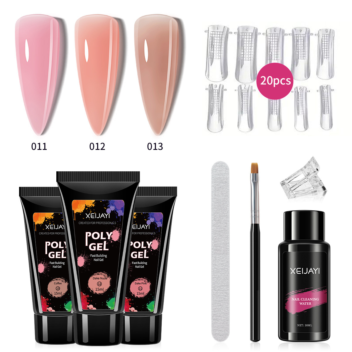 Nail tools suit extension glue fast paper-free tray model cleaning water nail file nail clip phototherapy nail polish