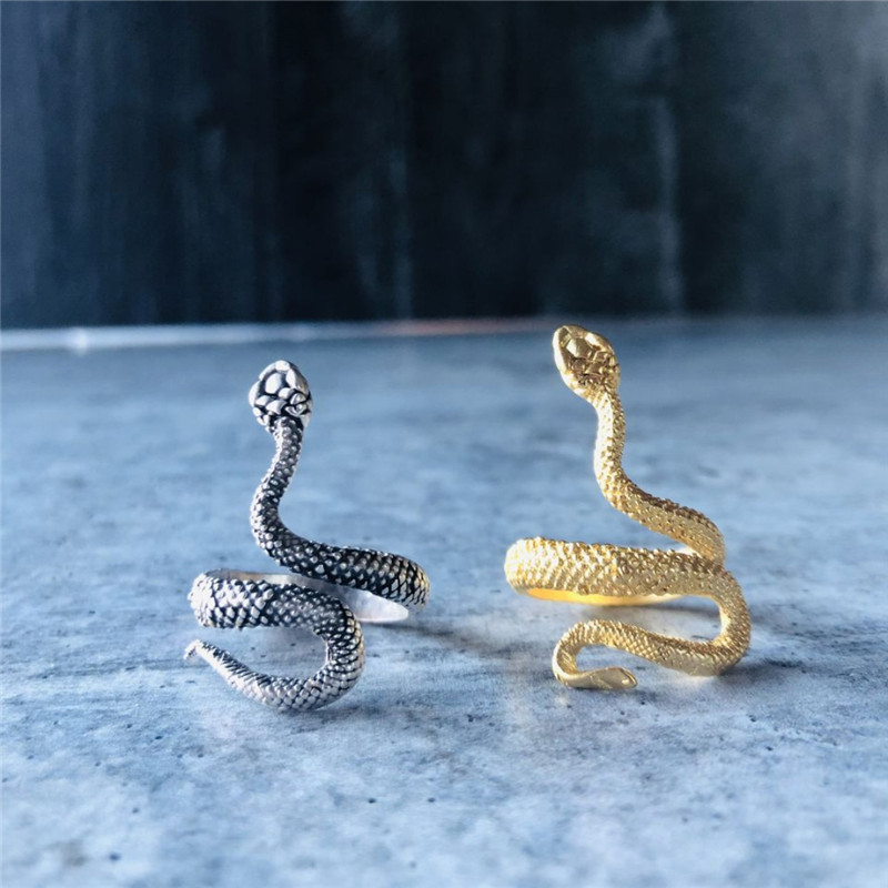 Yufang Longrui European And American Cross-border New Fashion Personalized Exaggerated Snake-shaped Ring Retro Punk_voghion.com