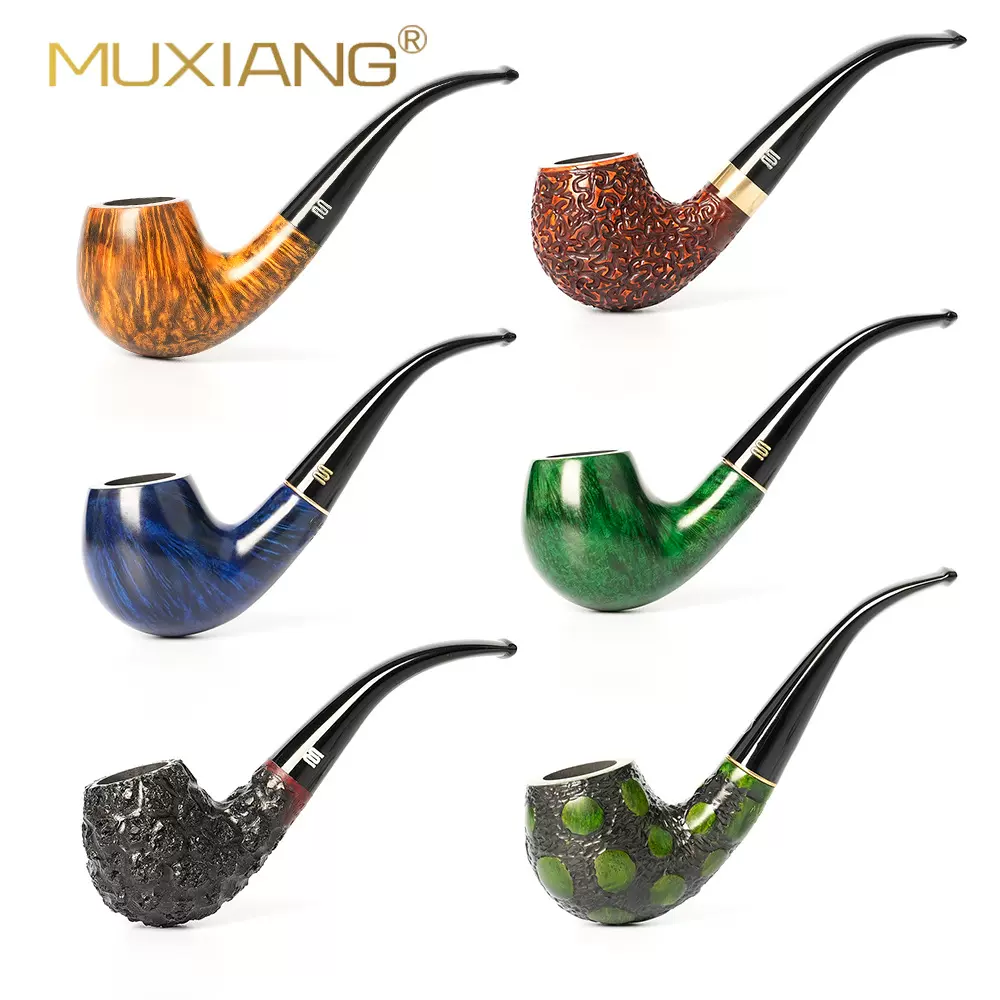 MUXIANG石楠木烟斗套装蓝色经典烟具批发9MM过滤送烟斗配件现货