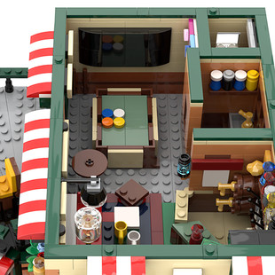 C5214 Modular Building: Cafe and Bar with Interior Building Toys 2258 Particle Count