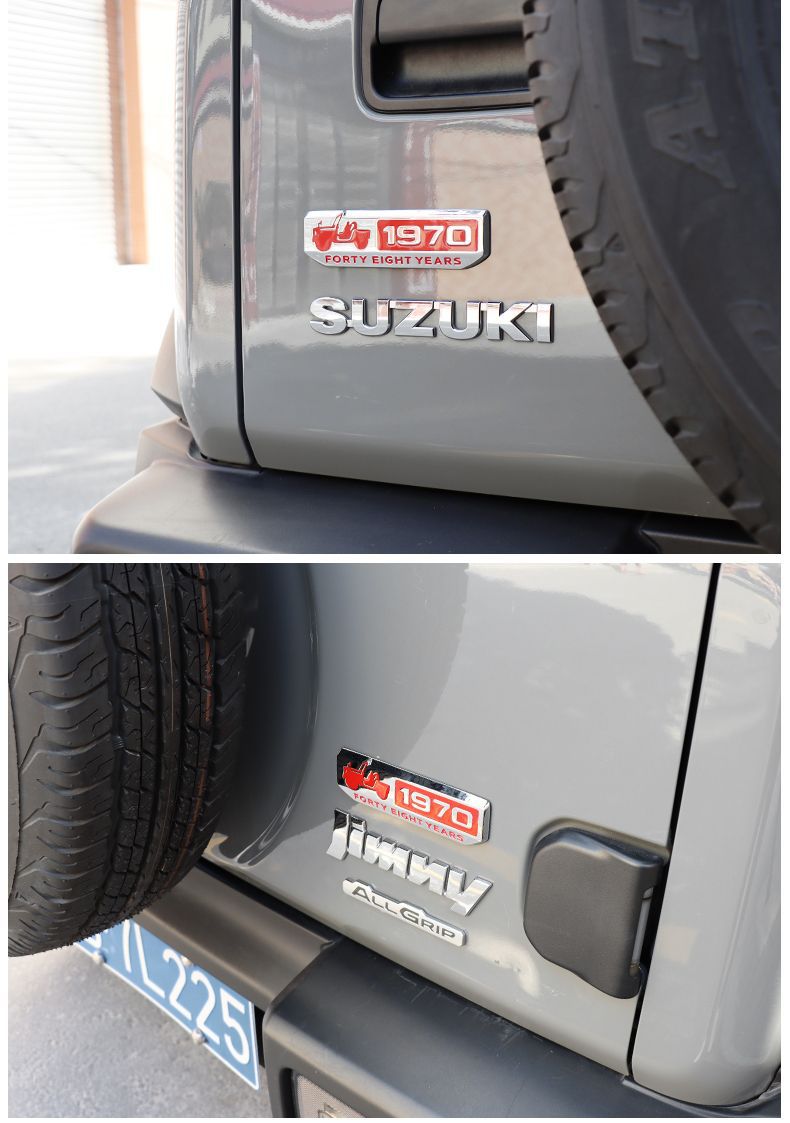 New Jimny JB74 modification parts: rear door emblem decorative sticker, 1970 commemorative metal side badge