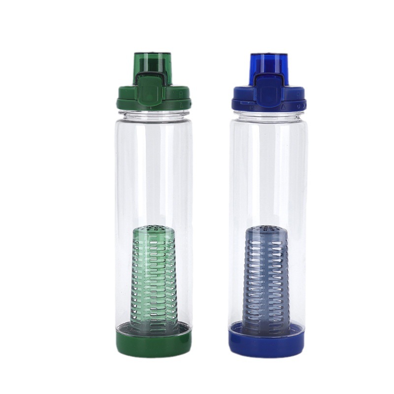 Comercio exterior neutro de gran capacidad de separación de té taza de plástico portátil al aire libre hervidor de agua bebida directa taza de cubierta de rebote