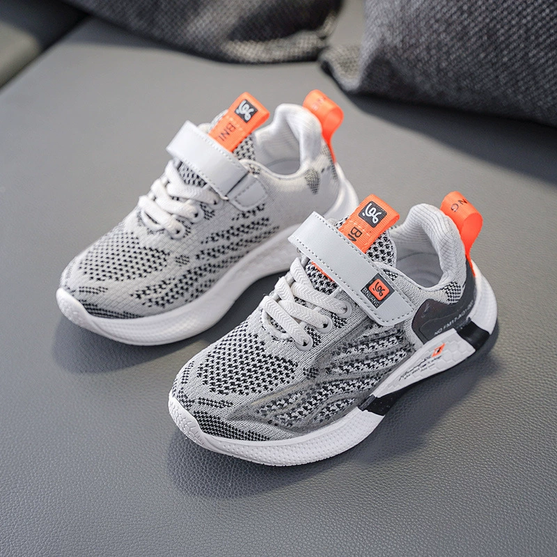 Новые детские кроссовки Flyknit для мальчиков на весну-осень 2025 года, повседневные спортивные кроссовки для бега, модные кроссовки для средних и старших школьников