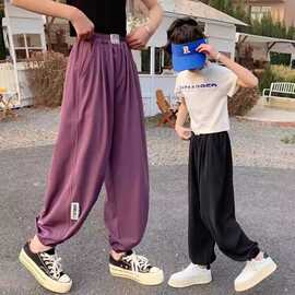 女童防蚊裤夏季薄款2025新款夏天冰丝宽松孩儿童运动裤中大童长裤