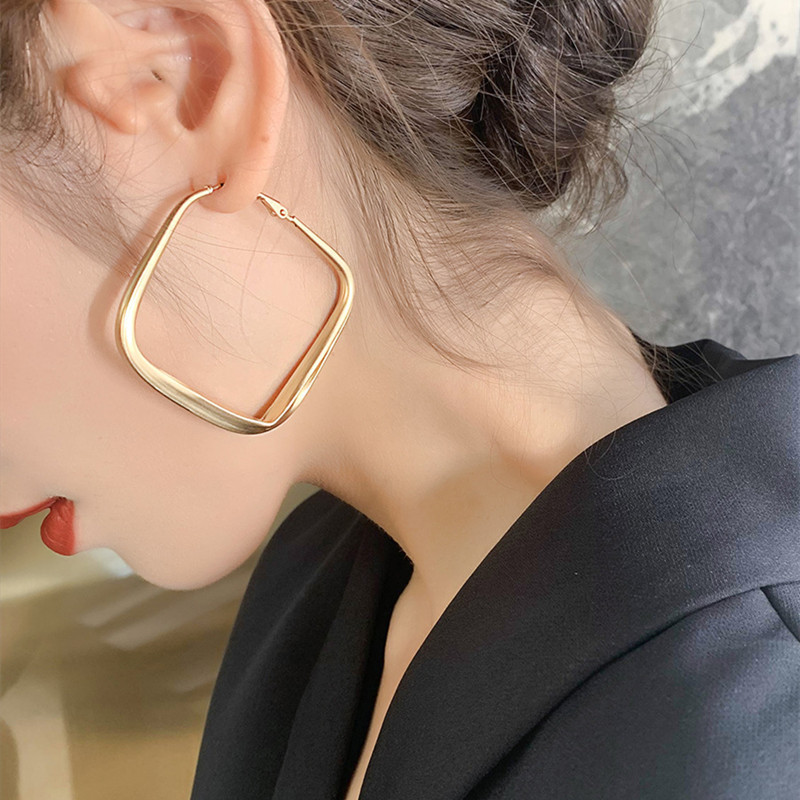 Alloy Material Square Pattern Women'S Gender 1 Pair Fashion Square Alloy Women's Earrings