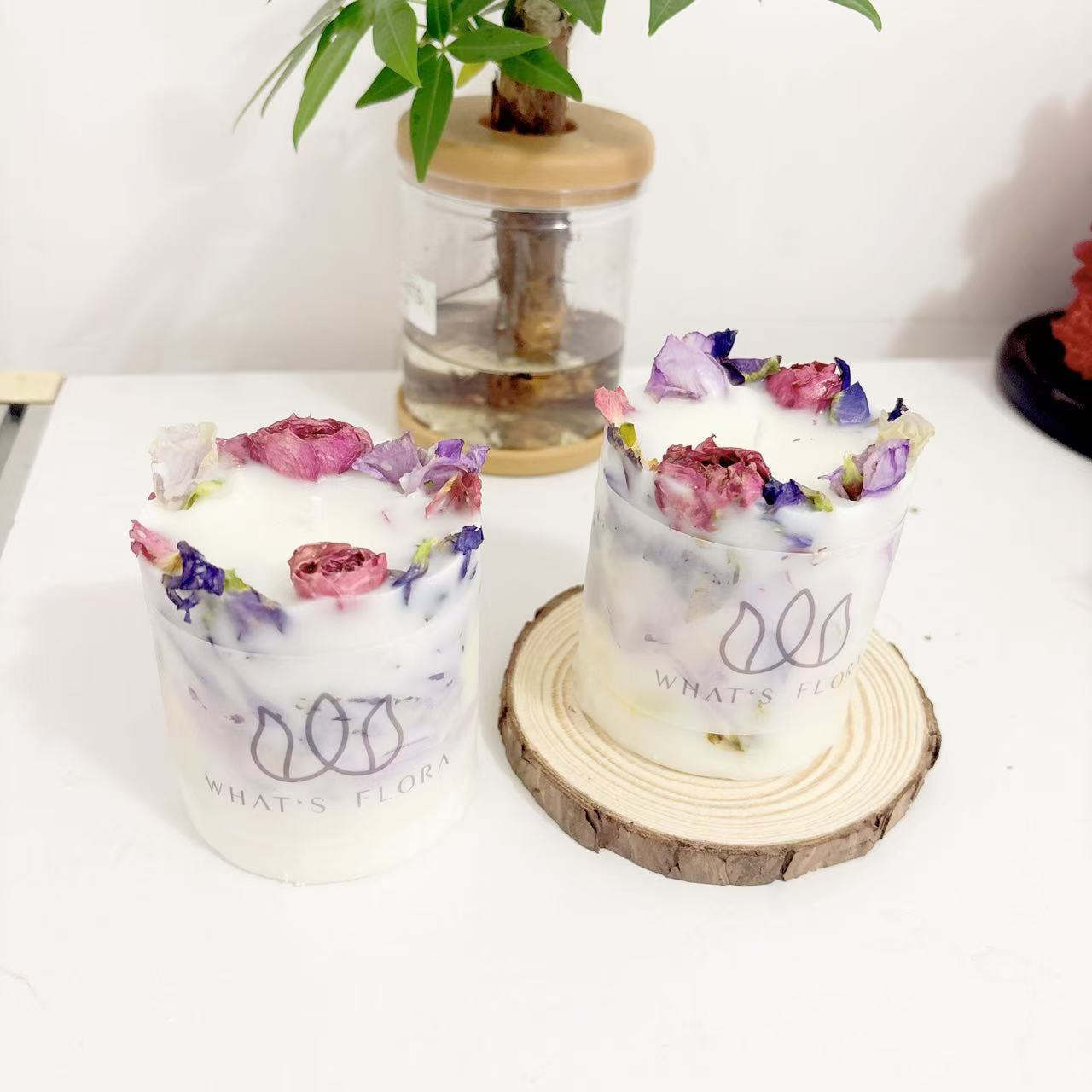 Flores de inmortalidad transfronterizas flores secas rosas de aroma vela floral vela de boda regalo de mano aroma del dormitorio real