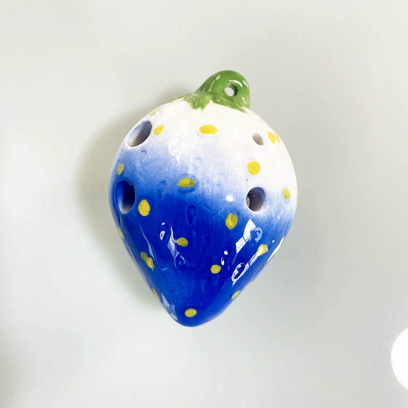 Детская укулета Pyari 6‑отворковая клубника керамика, обучающий набор с примечаниями и шнуром