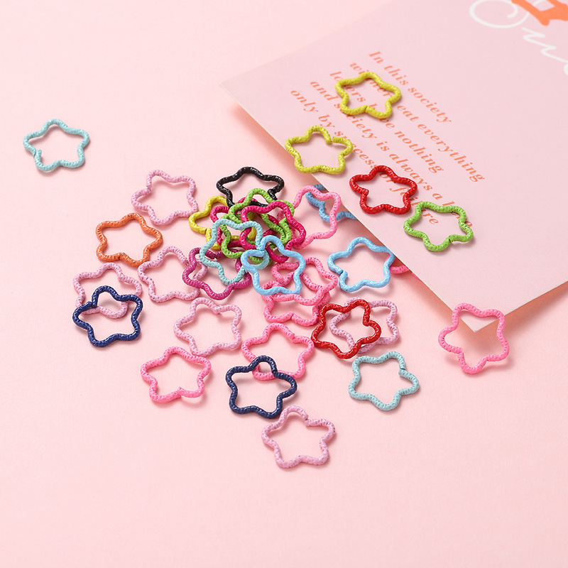 DIY accessories color paint five-pointed star love flower ring embossing jump ring open ring DIY accessories single ring