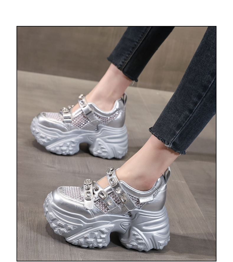 Giày sneaker nữ đế dày lưới thoáng khí phong cách thể thao — Màu trắng chi tiết 15