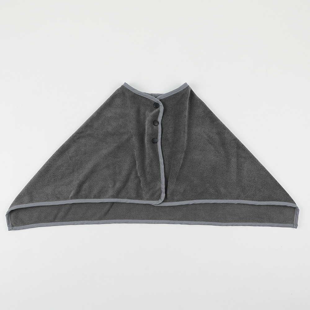 Chal de belleza de microfibra al por mayor, borde firme, hebilla conveniente, salón de belleza, chal profesional, absorción de agua, secado rápido