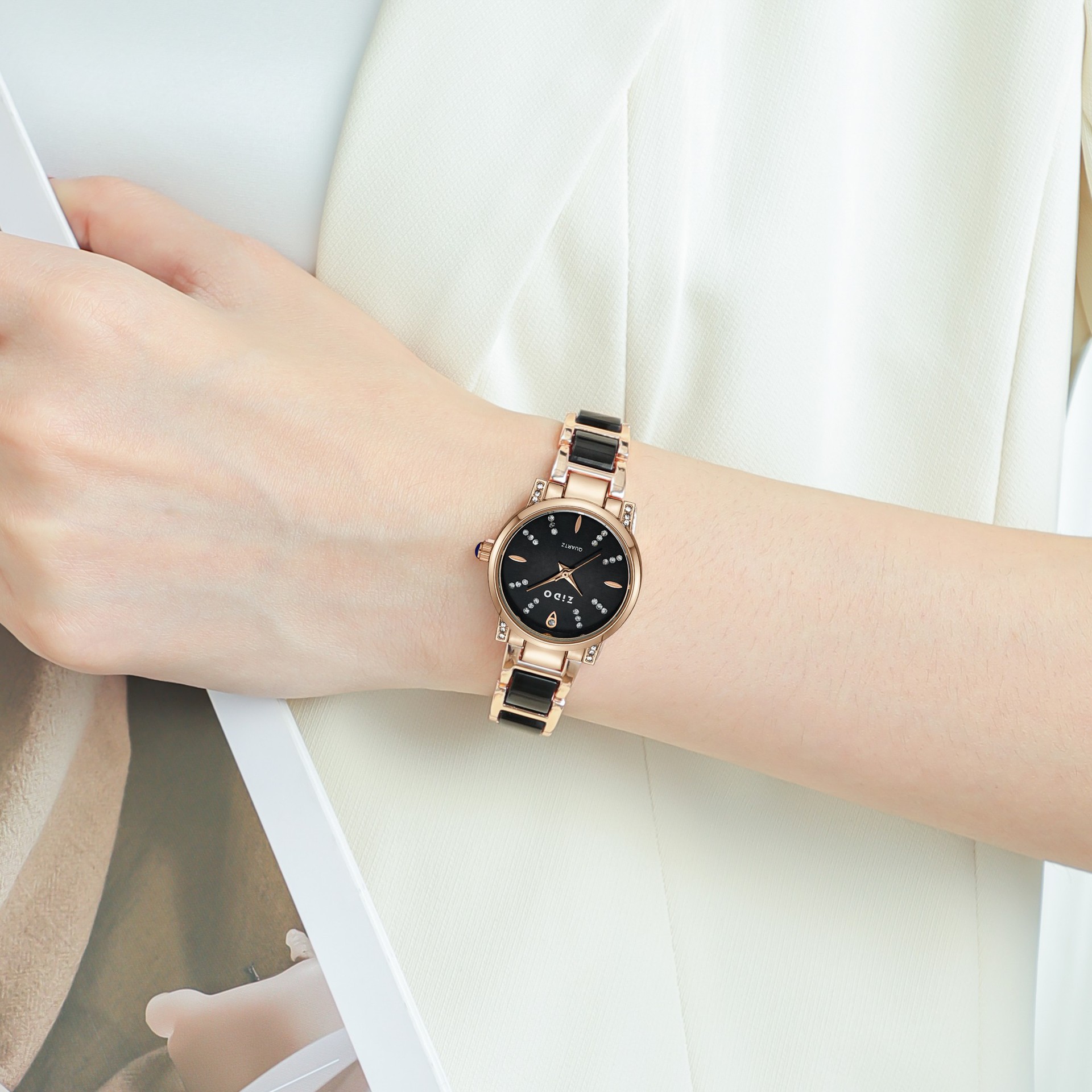 Fashionable Trendy Quartz Watch With Starry Sky Design, Niche Diamond-encrusted Women's Watch, In Stock For Dropshipping_voghion.com