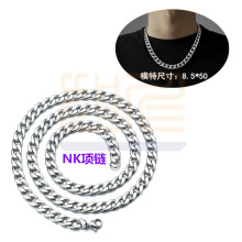 NK链钛钢项链5嘻哈街头日韩版链子7男女款不锈钢古巴链条百搭配饰