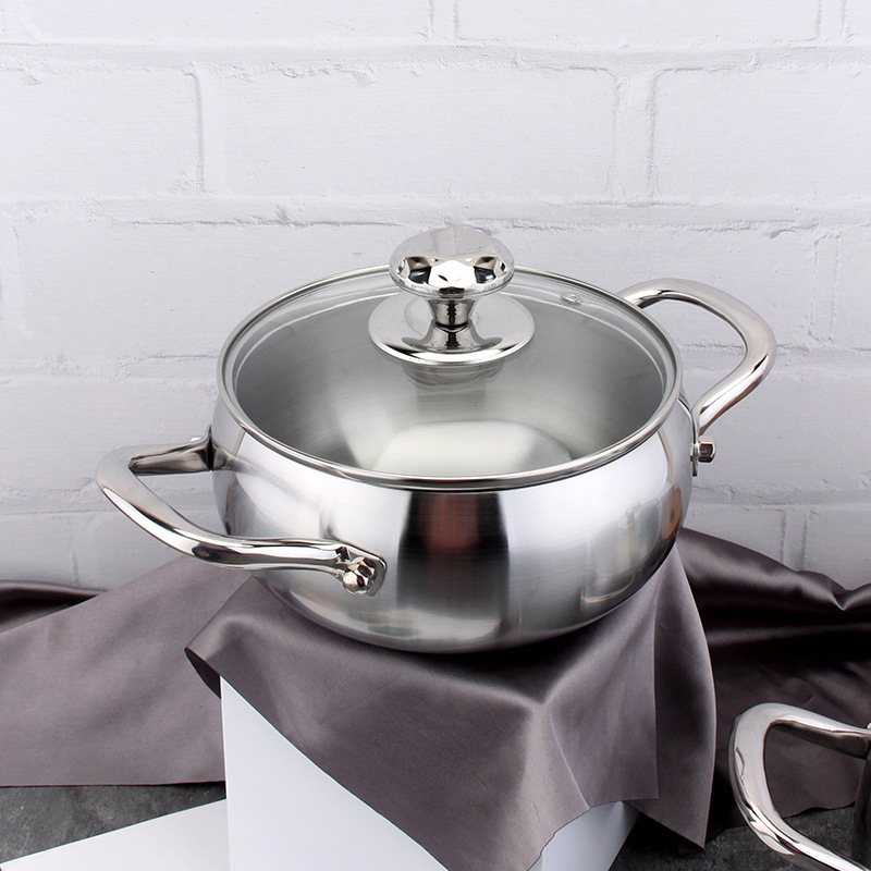 COOKONE18 / 10 acero inoxidable diamantes de doble oreja tambor olla de cocina gruesa olla de cocina 304 olla de gachas domésticas