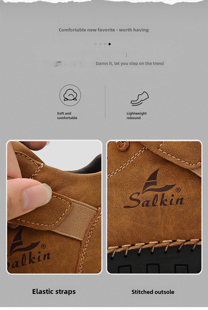 Casual Loafers For Men Handmade Leather Flat Slip-on Driving Shoes_voghion.com