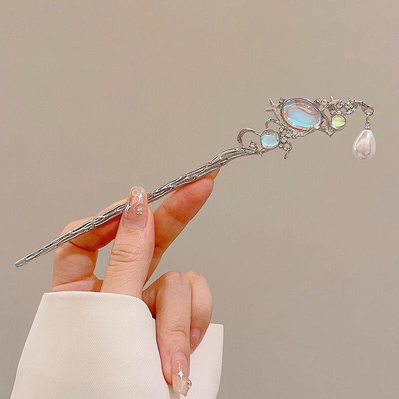 女性用の新しい中国風の木製ヘアピン、ハイエンドの古代スタイルのタッセルヘアピン、後頭部に多用途のヘアピンとヘッドドレス|undefined