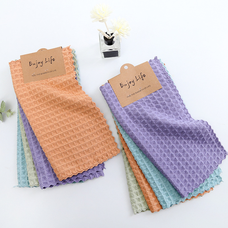 Factory in stock square towel soft absorbent kitchen cleaning cloth household daily towel plain small handkerchief